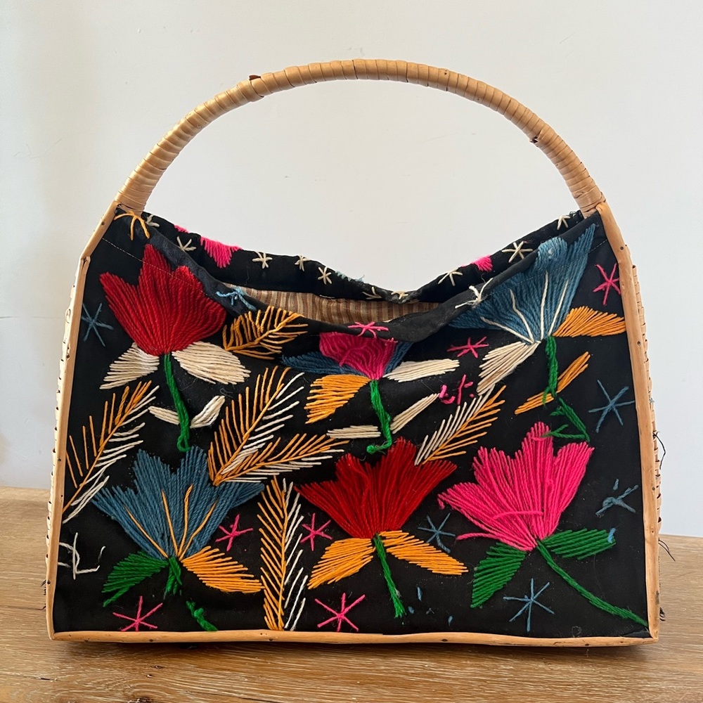 Vintage Rattan Statement Bag